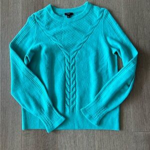 Talbots Pointelle Sweater, size M, Aqua blue
